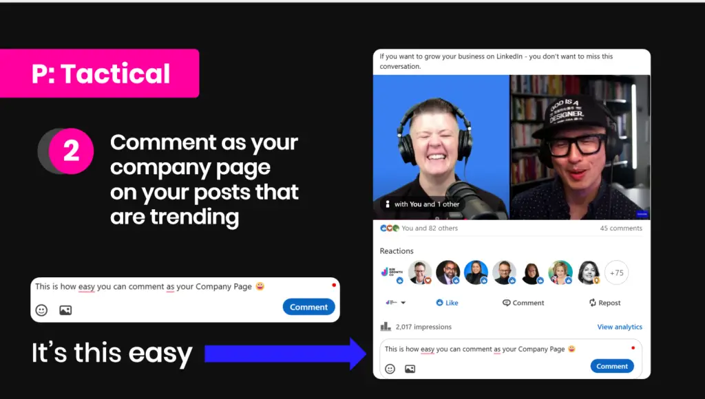 P COMMENT AS YOUR PAGE CHRIS DO AND LINKEDIN EXPERT MICHELLE J RAYMOND