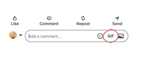 GIF BUTTON ON LINKEDIN